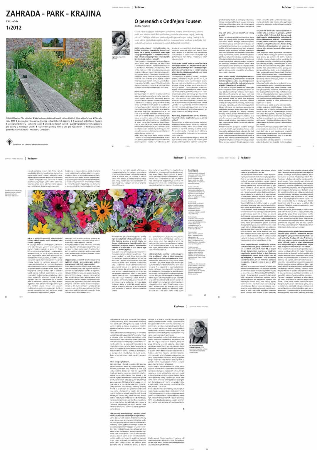 Zahrada-Park-Krajina 1/2012 - Gardener specialized in perennial plant Ondrej Fous interviewed by Martina Forejtova