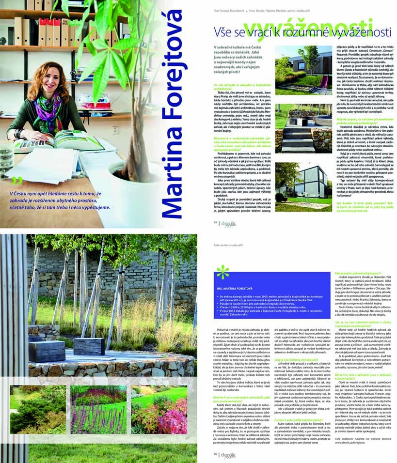 Deniky Bohemia 01/2013 Interview about gardens and public spaces